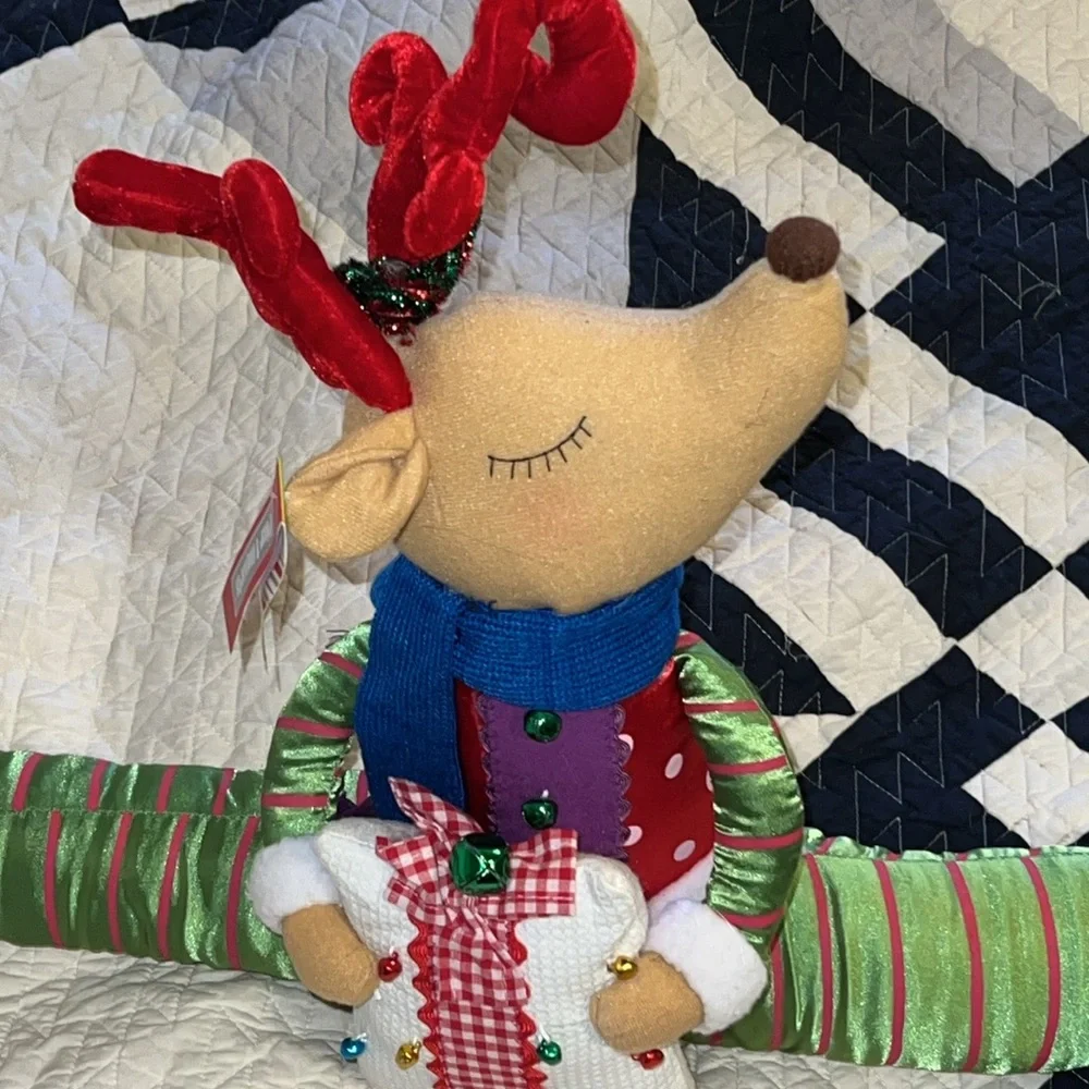NWT Pier 1 Christmas Reindeer door draft stopper